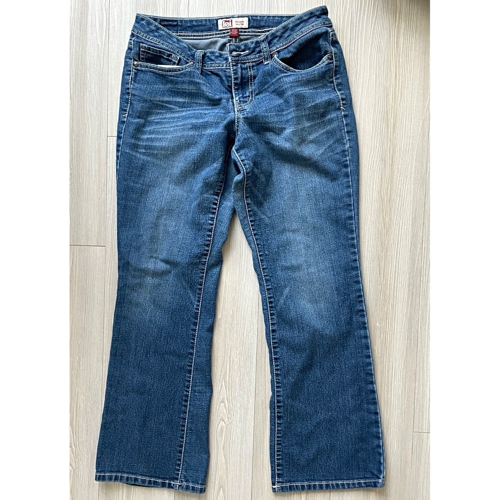 L.e.i. Bridget Bootcut Jeans 28 Waist Blue Stretch Medium Wash Mid-Rise Y2K